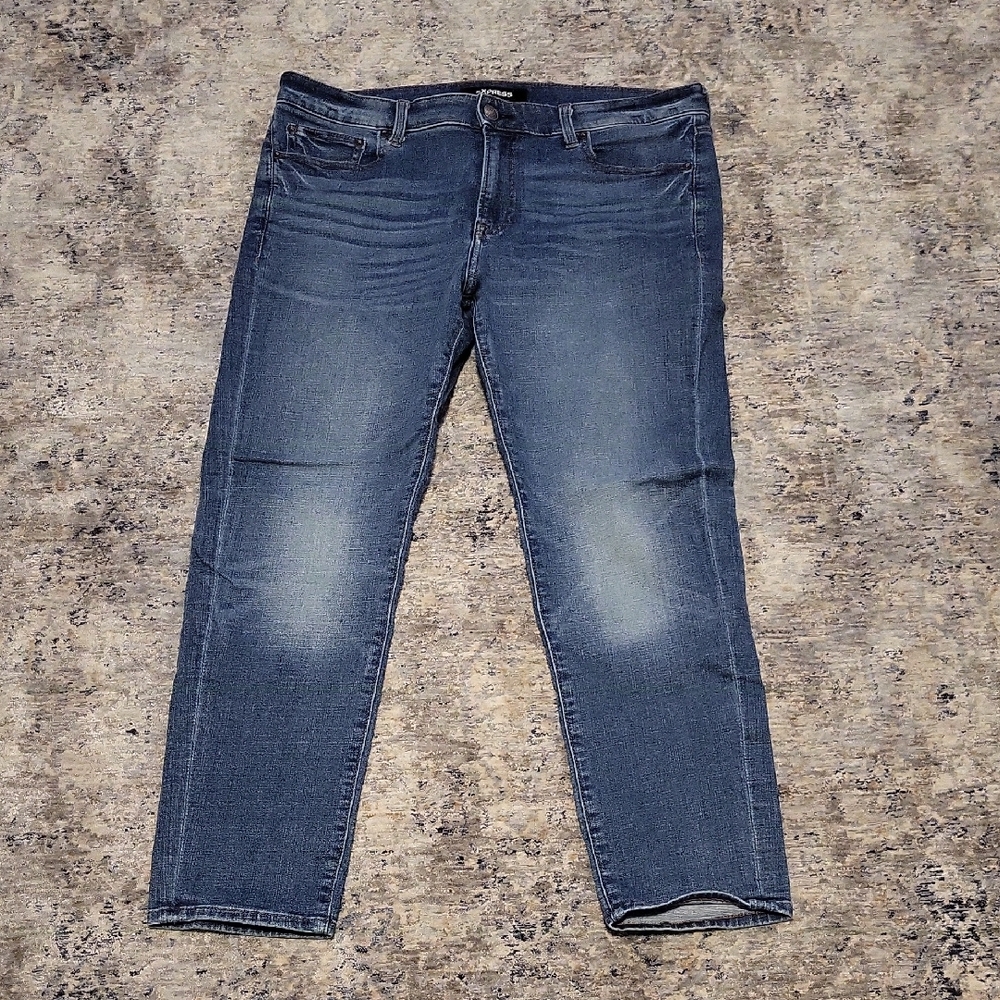 Express Men's Dark Blue Skinny Jeans